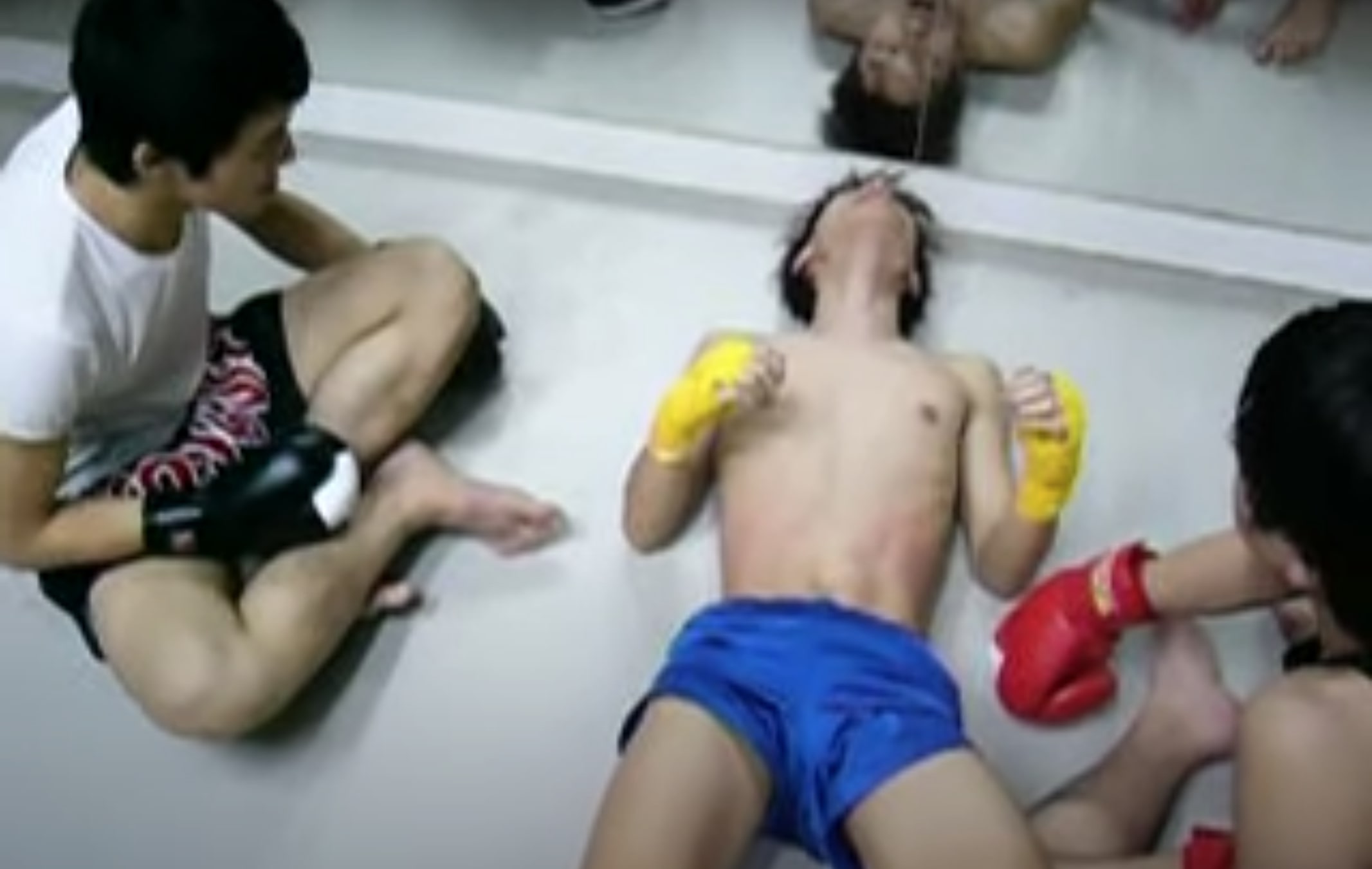 Asian boxer abs punching
