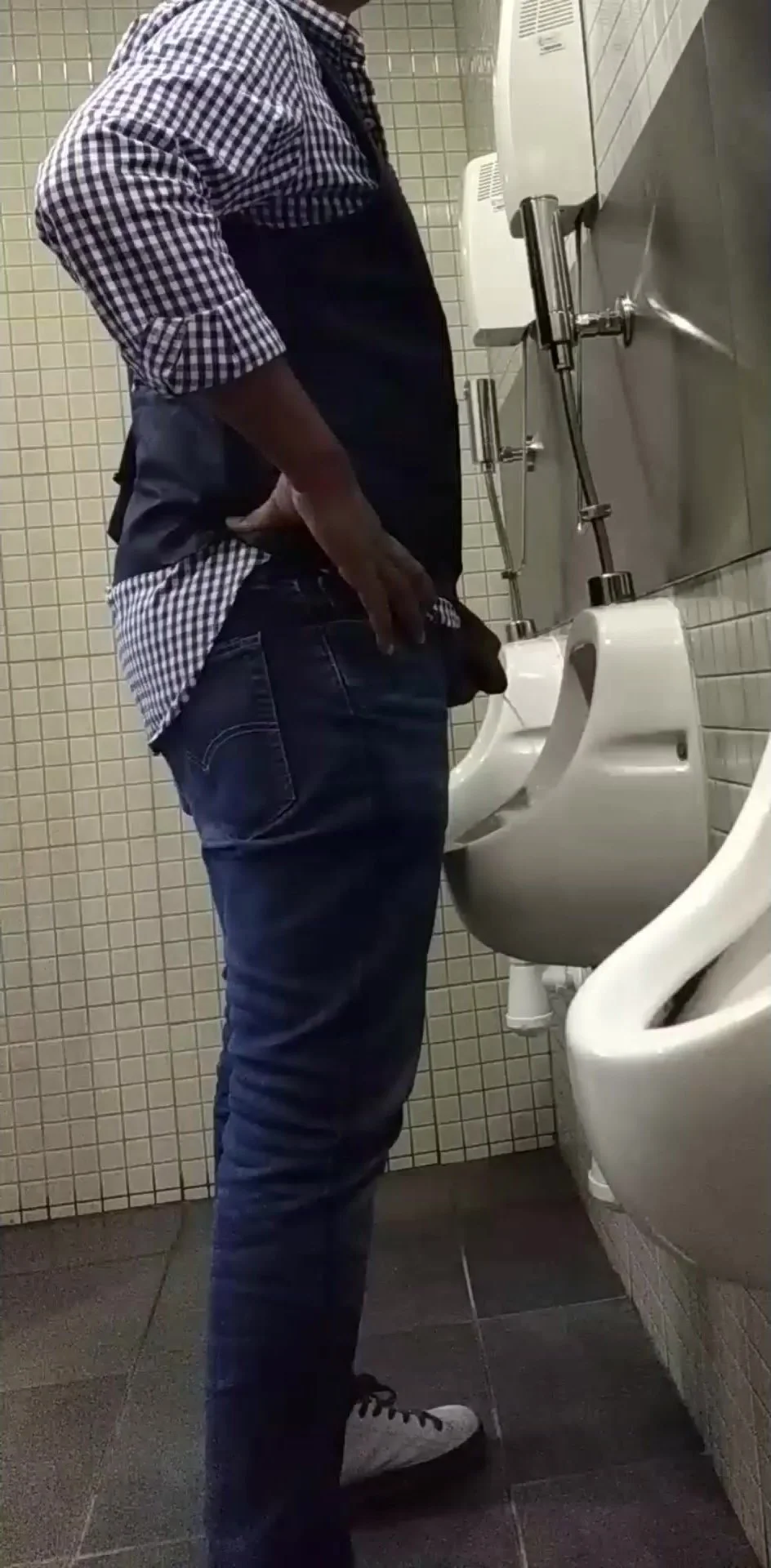 Urine Spy man black piss toilet