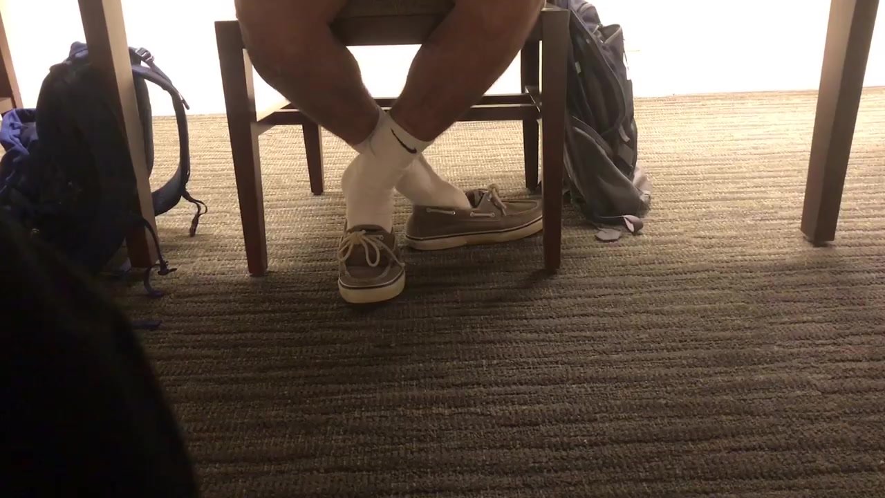 College guy shoeplay