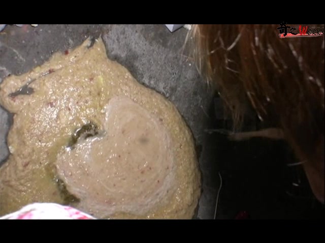 Japanese girl eating pastry and puking