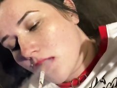 BBW Slut Smoking & Vibrating Her Pussy