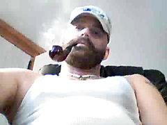 Sexy daddy smoking a pipe
