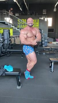 Alpha Flexing at His Gym