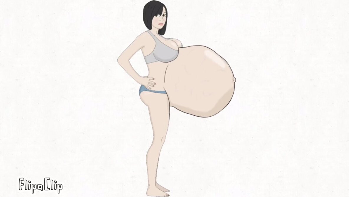 Heavily Pregnant Japanese Woman Animation Audio Edit