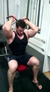 Handsome Muscle Stud Working Out