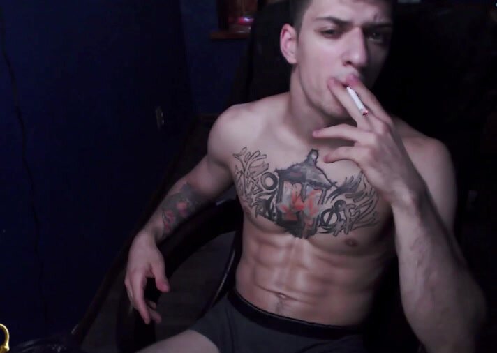 young muscle smoker - video 3