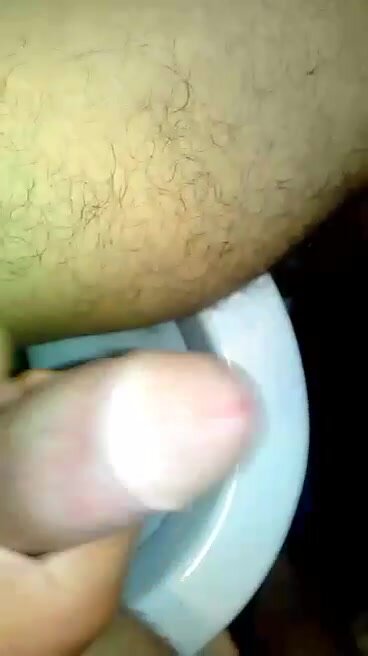Jerking in toilet