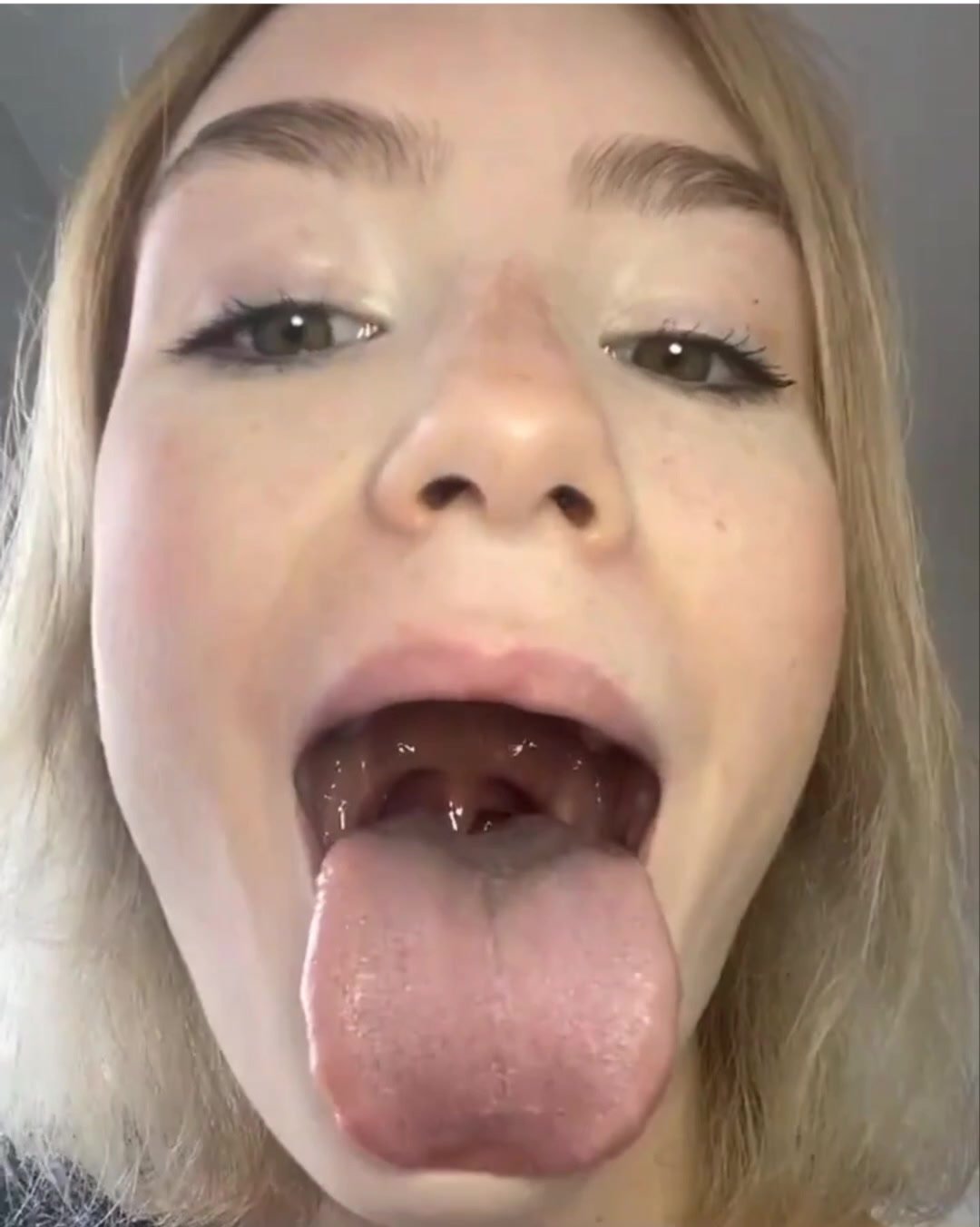 Girl swallow gummy