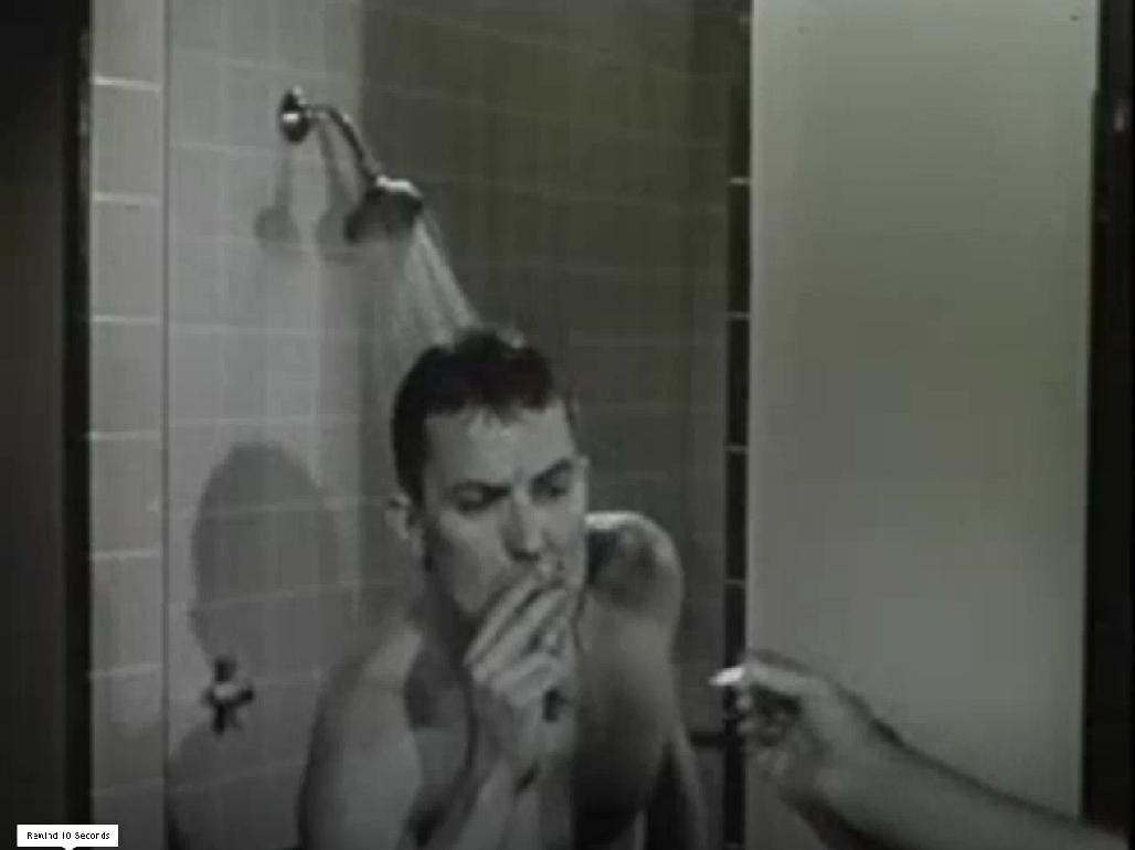 smoking in the shower!