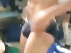 Italian guy shows his dick in lockerroom