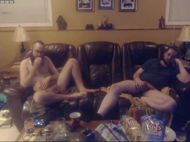 Housesitting naked, invited straight friend over
