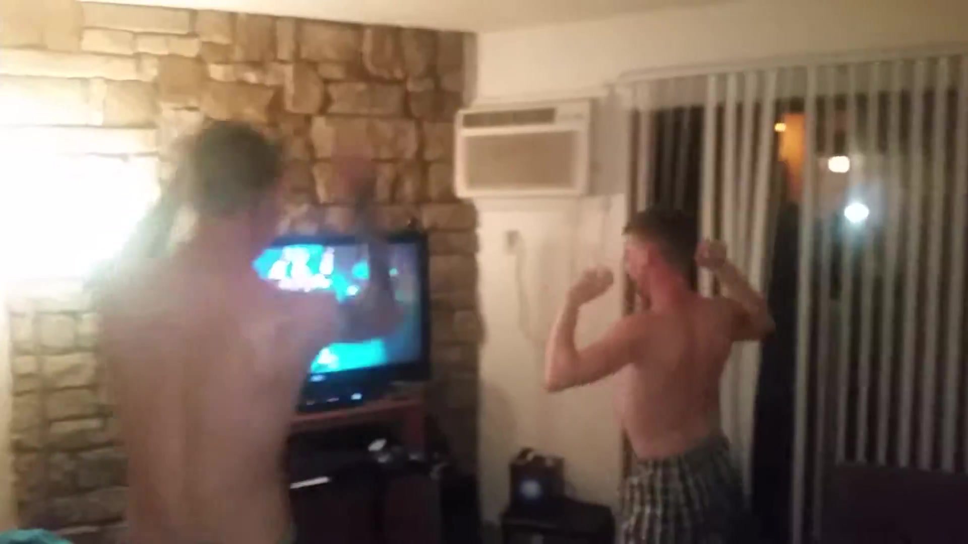 Straight American guys get naked while dancing on Xbox