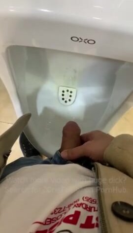 love it when you wank off a hard cock at the urinal - 2
