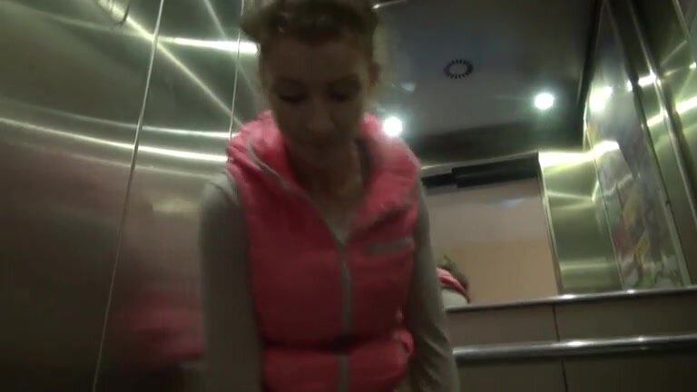 hot german girl pees in elevator