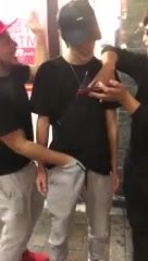straight guy grab his huge friend\