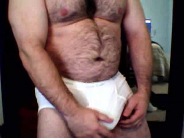Hunky hairy in tighty whities