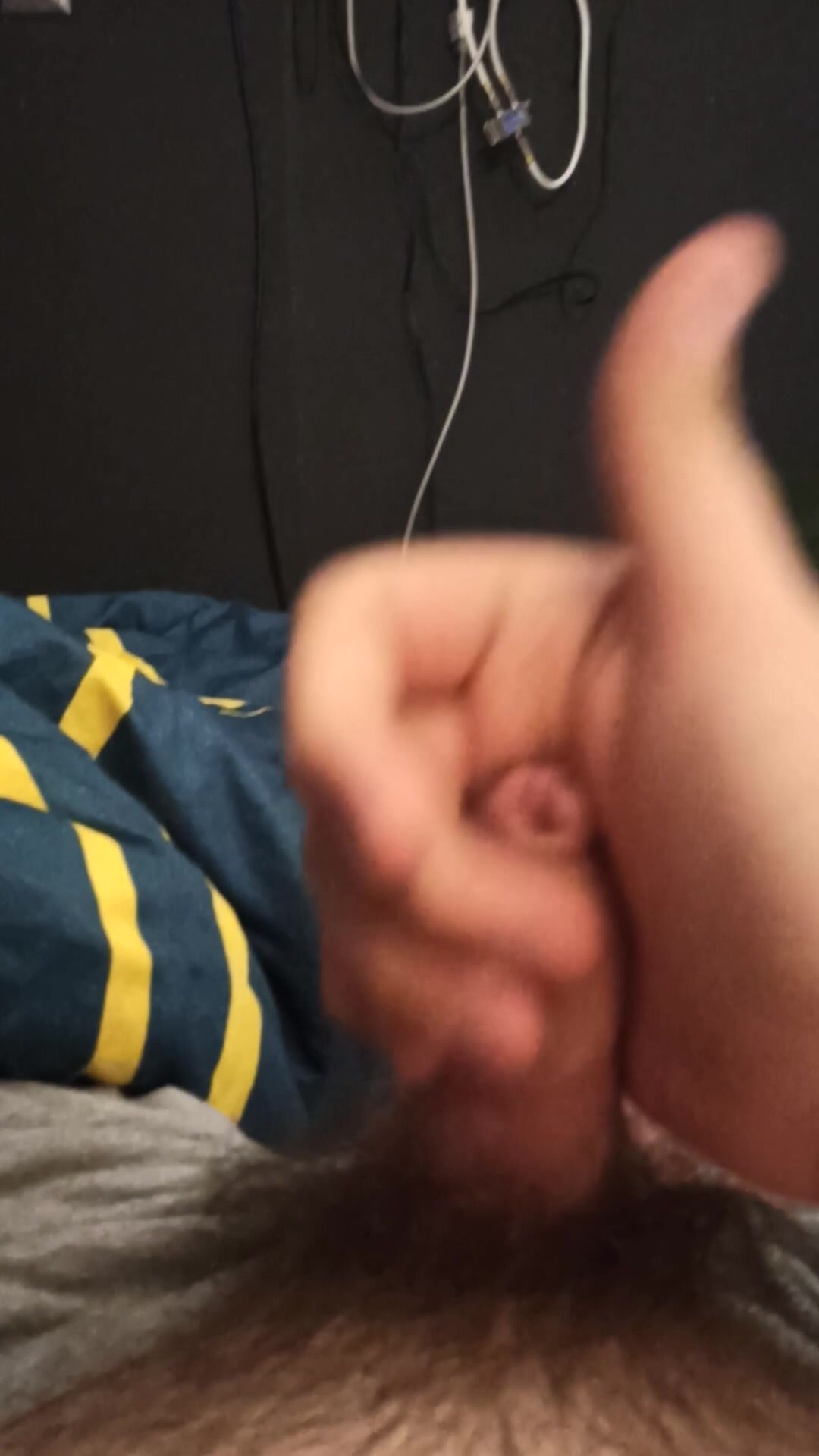 Me playing with my uncut cock