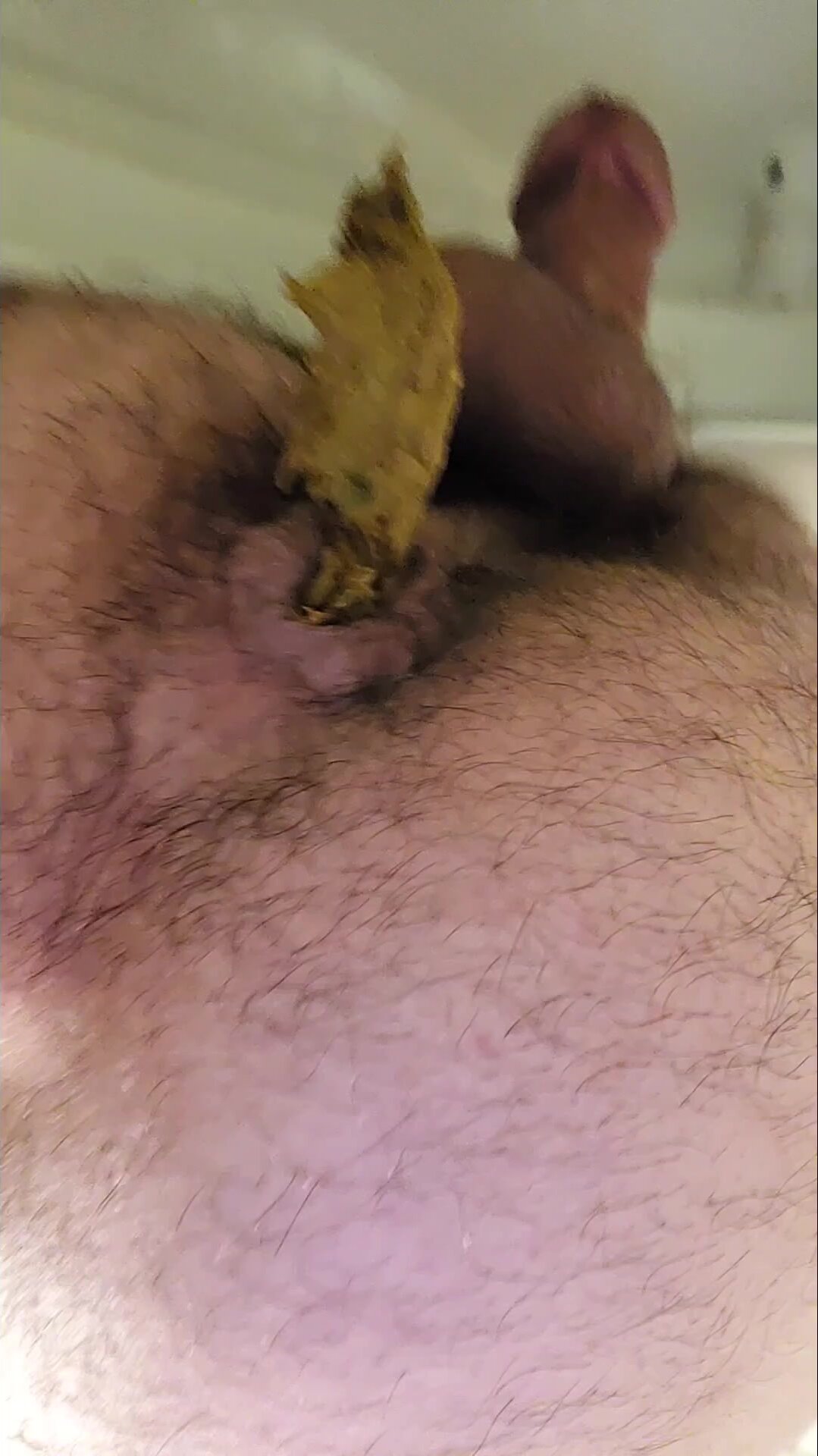 Shitting on a toilet