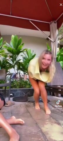 Girl pees herself on ... live