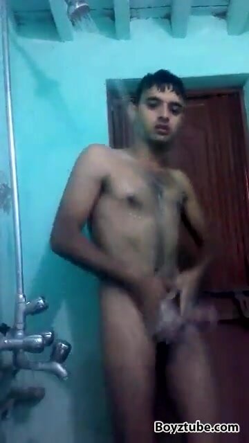 Cute desi boy in shower