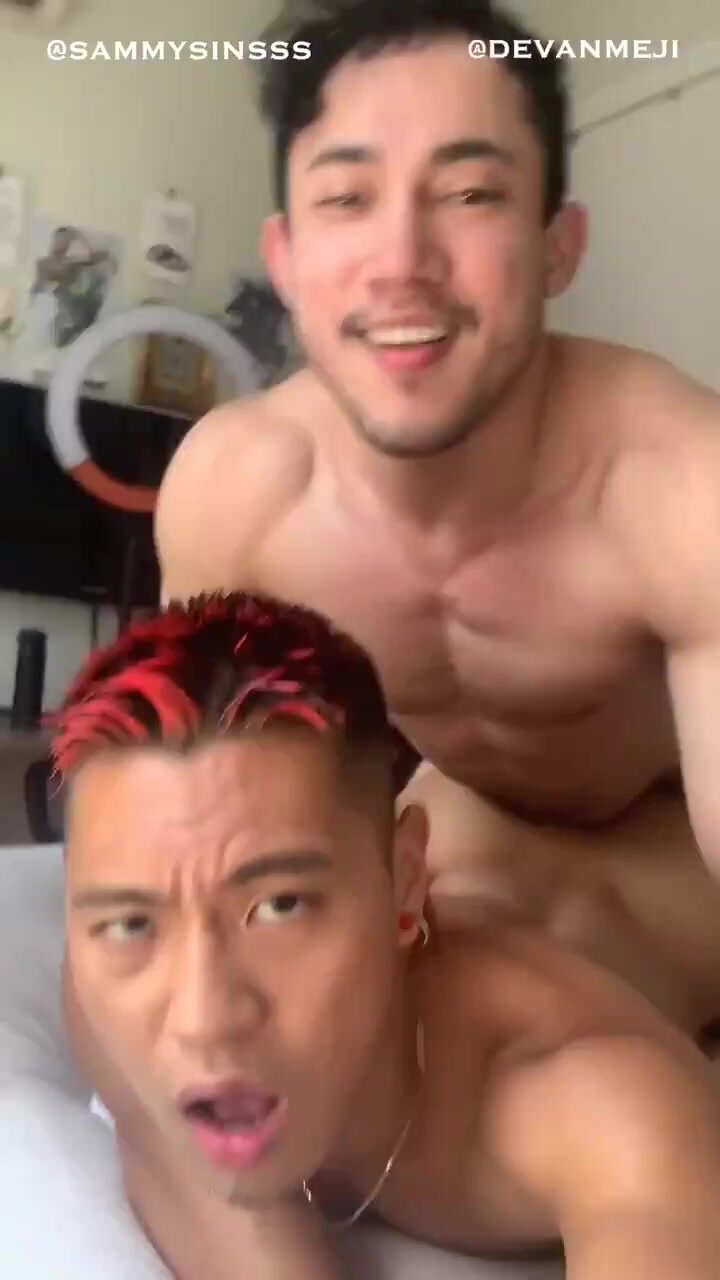 Top fucks Asian bottom from behind