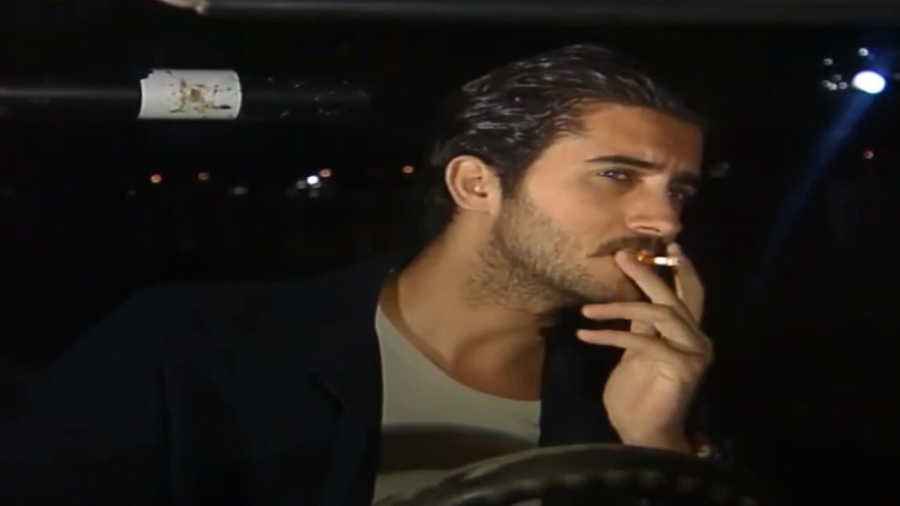 Smoking scene in a car