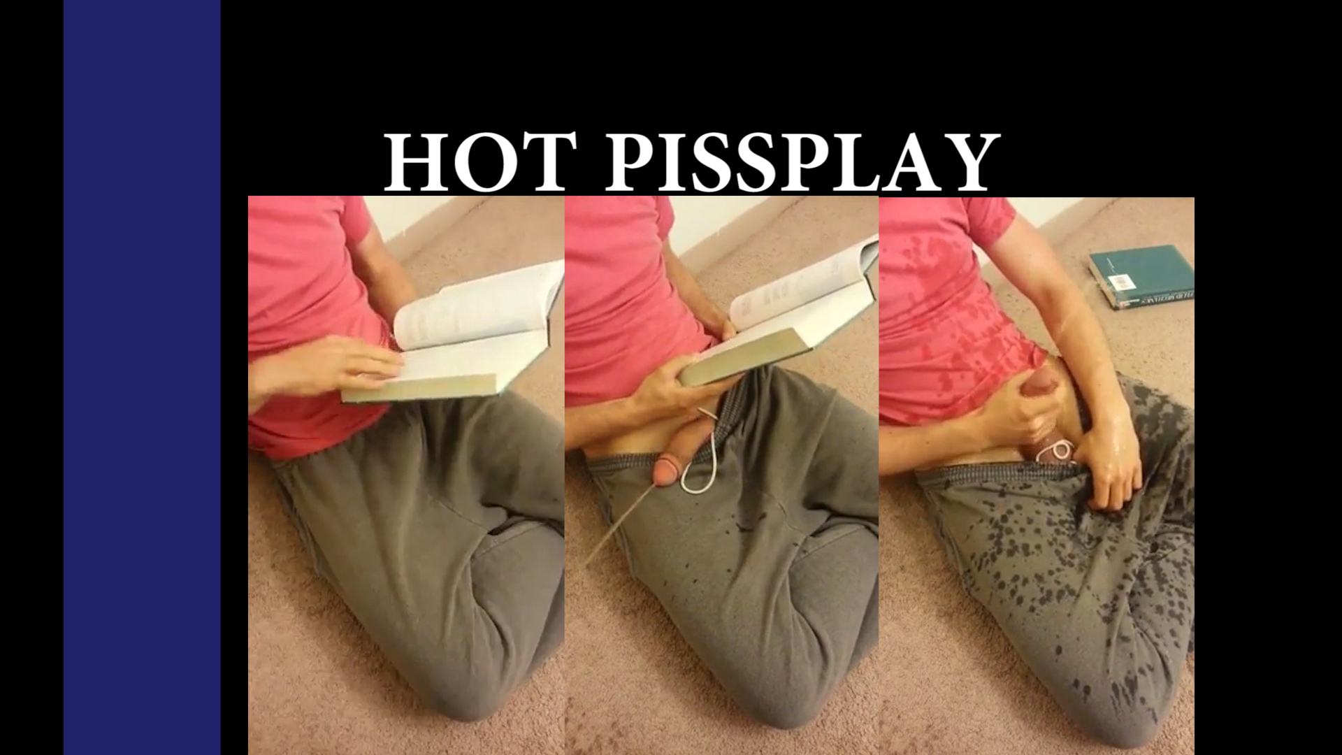 Pissing while he reading a book