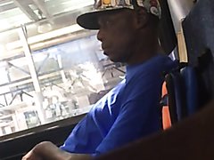 black man caught rubbing bare cock on public bus