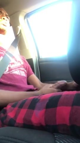 Hot guy with nice long cock wanks and cums in car
