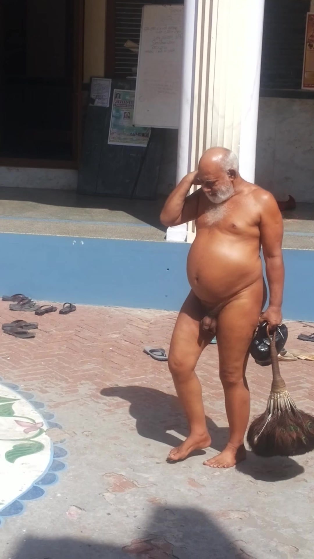 Indian Naga baba naked on the street