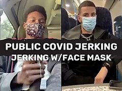 PUBLIC COVID JERKING! Guys JO with face mask on!