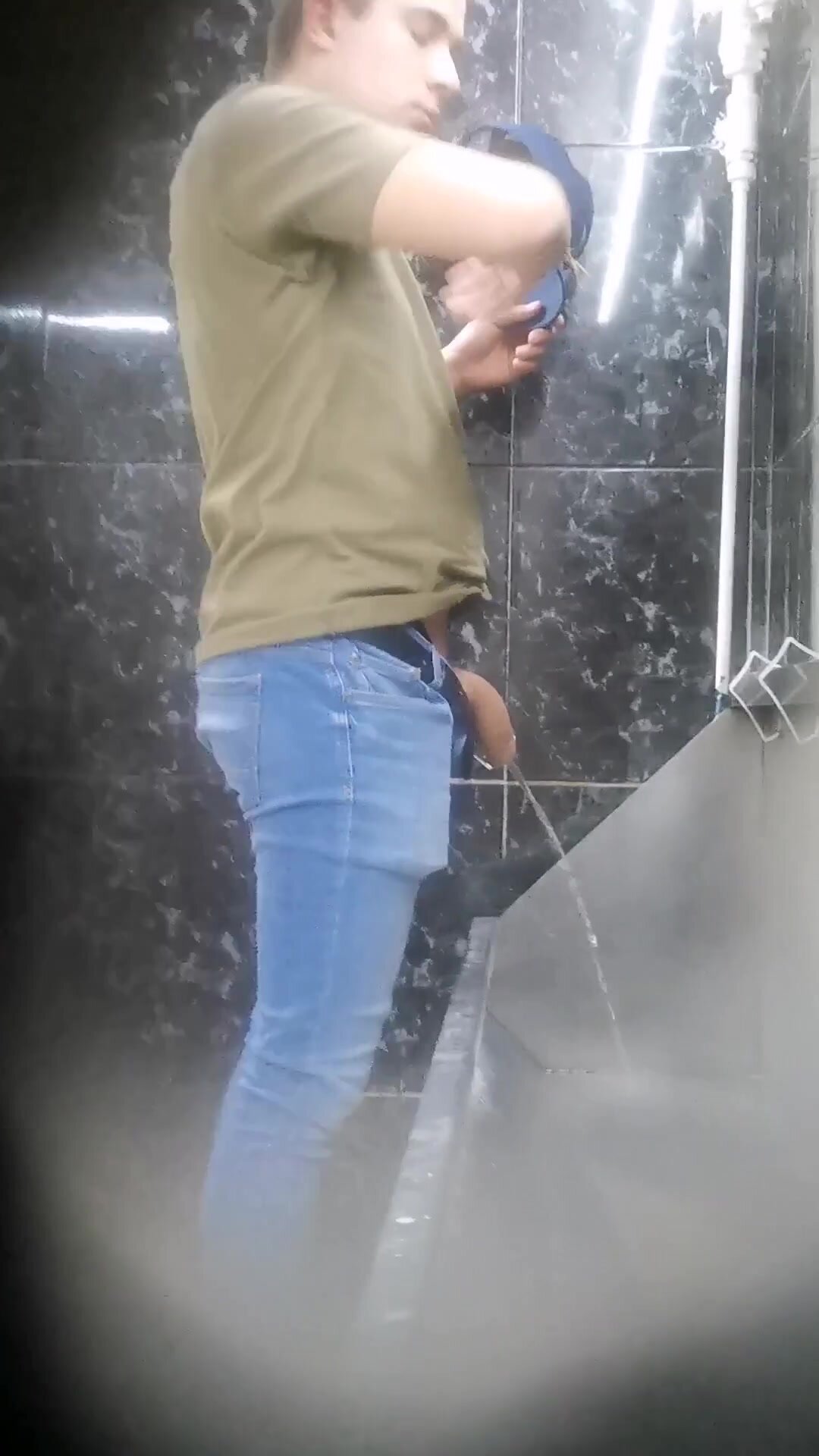 Fat latino dick at urinal