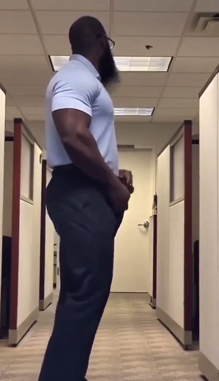 Hunk African American Bored at Work