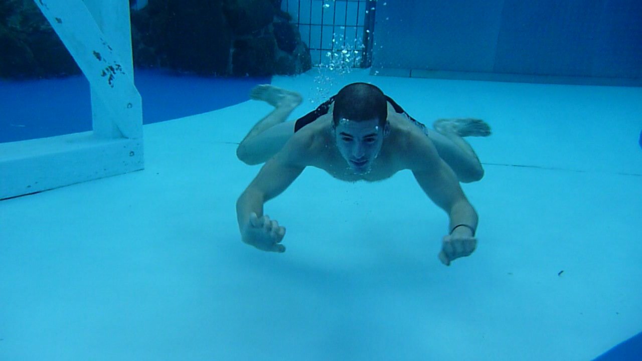 swimming underwater
