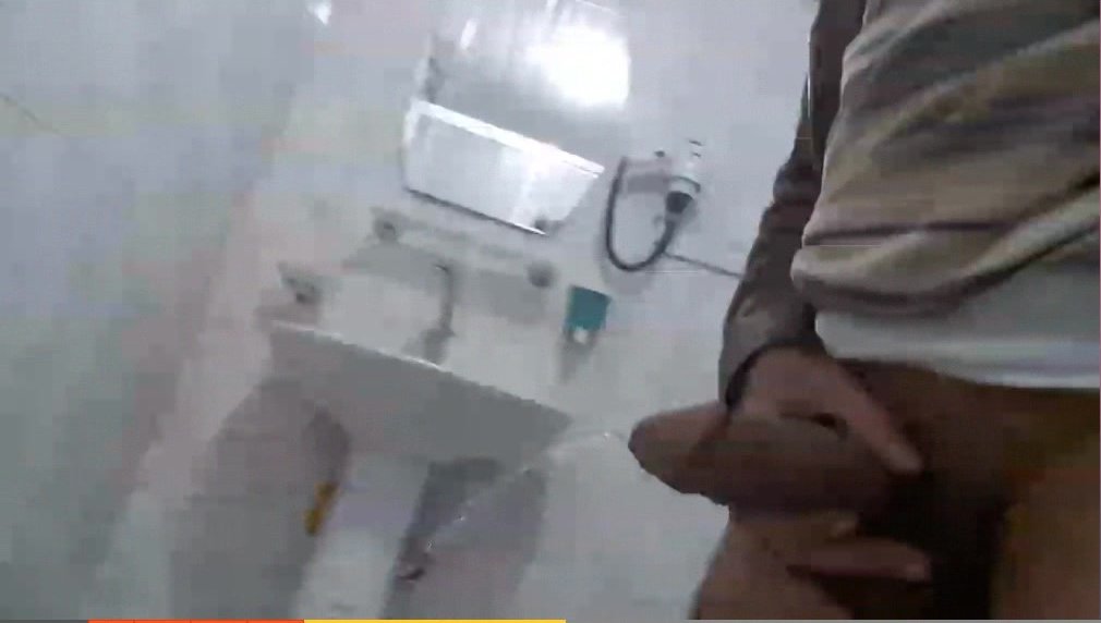 Turk daddy takes a piss