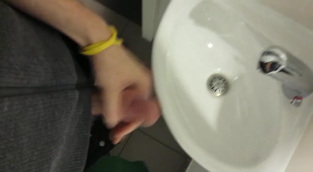 Jerking off in public bathroom - video 2