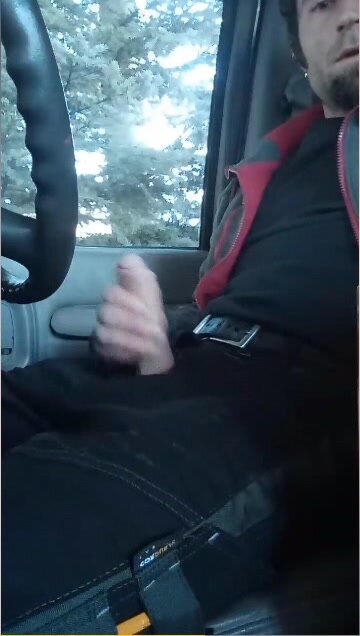 French guy jerking in his car