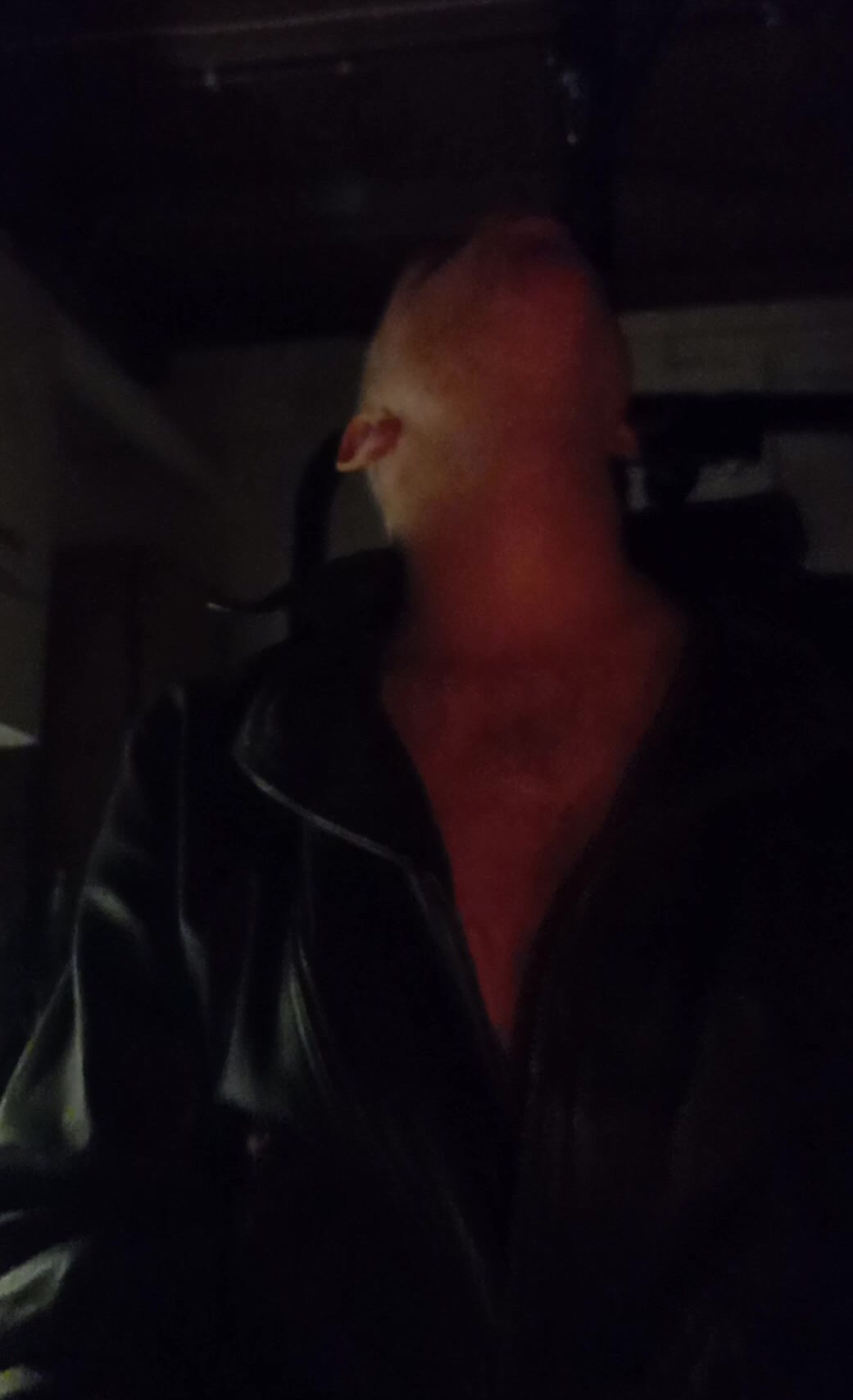 Bare chest leather smoke 2