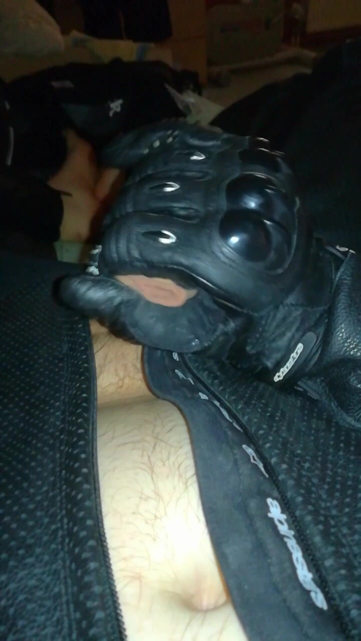 Play and cum on bikesuit