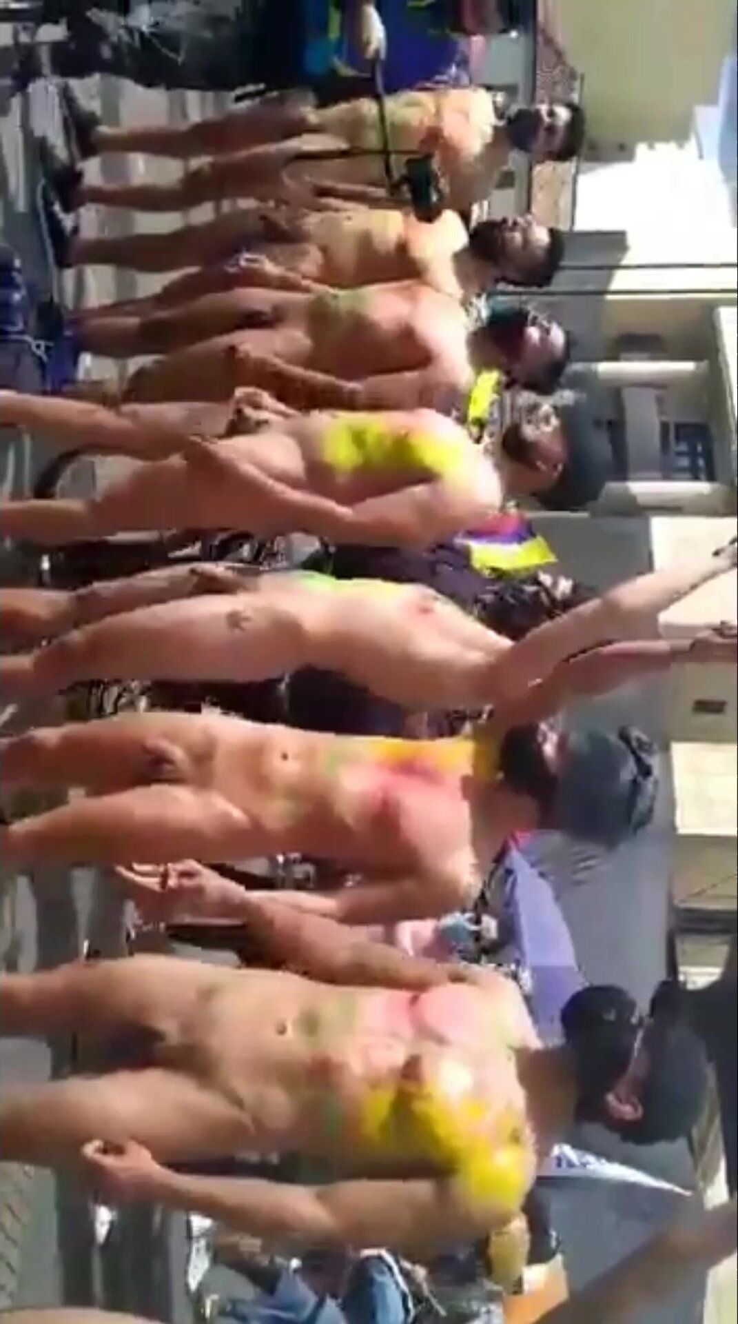 College students naked in public protest colombia