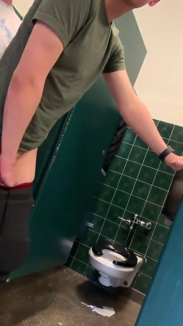 In a public bathroom