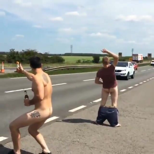 Naked hitchhiker attempt