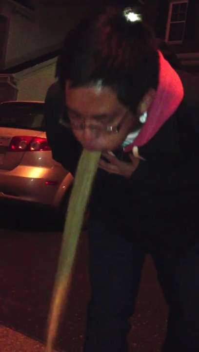 Cute Asian Guy Vomiting a Thick Load