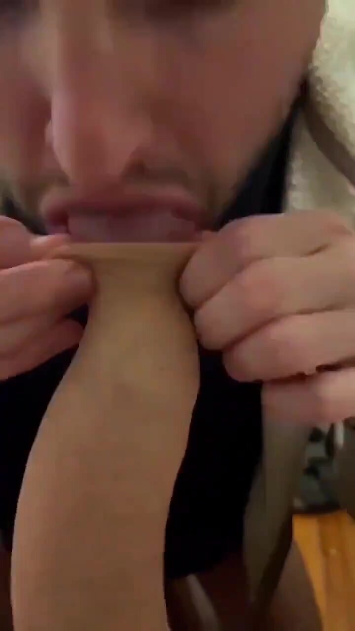 Enormous foreskin public toilet blowjob