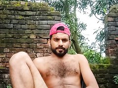 Desi naked boy chilling outdoors