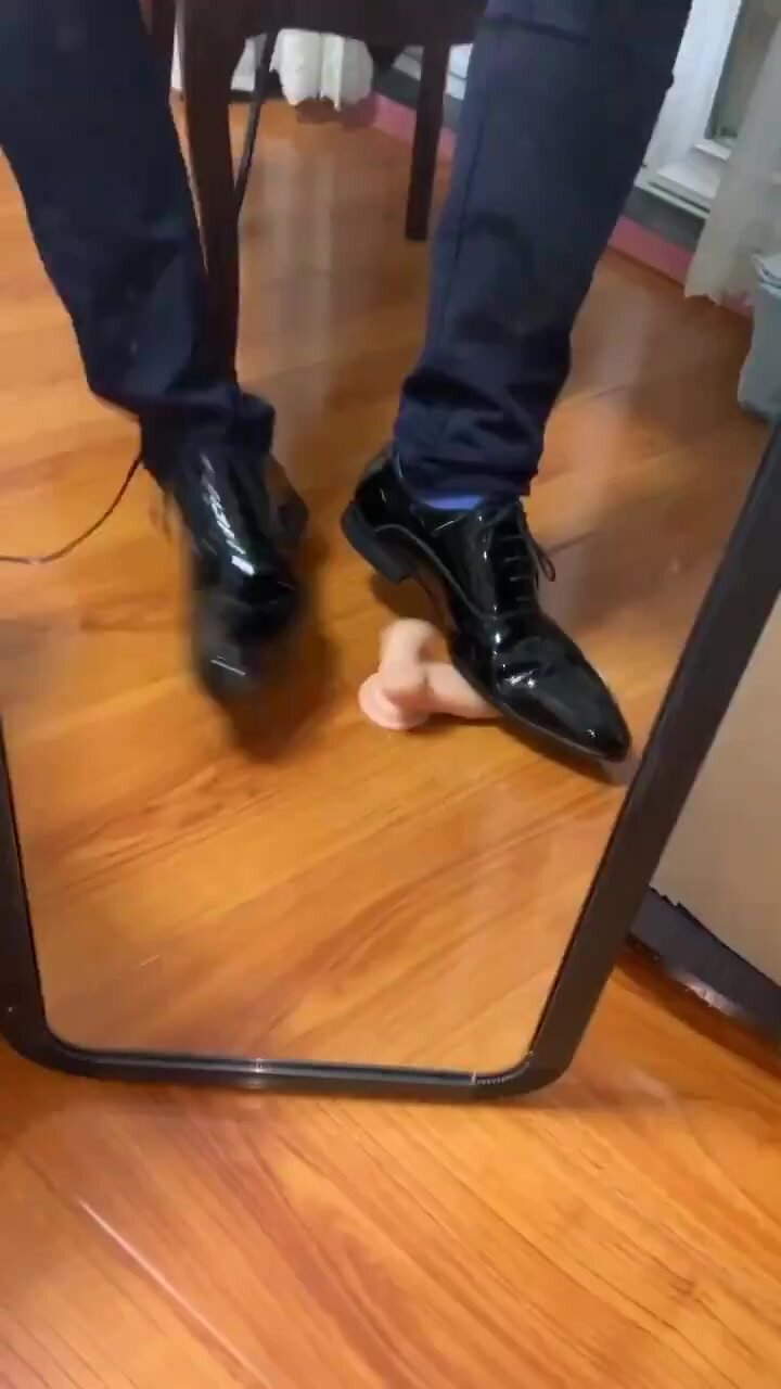 Male dress shoes trample cock ballbusting - video 11