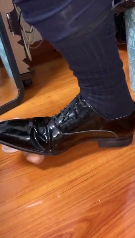 Male dress shoes trample cock ballbusting - video 20