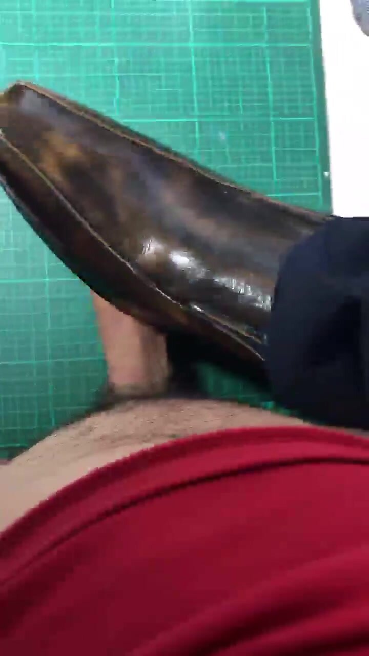 Male dress shoes trample cock ballbusting - video 23