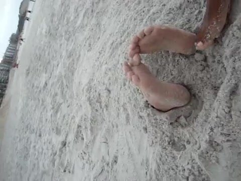 Brazilian Jackson buried in the sand & tickled