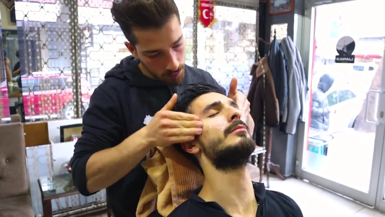 Two beautiful turkish men in salon (no nudity)
